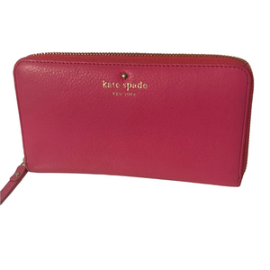 Kate Spade Lacey Tudor City Pink Leather Zip Around Long Wallet